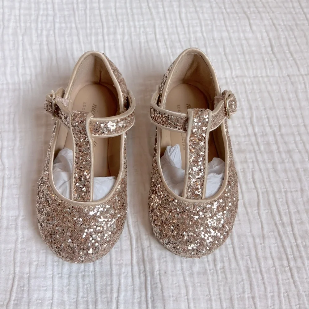 Edgehill x Nicola Bathie Glitter T-Bar Shoes, Baby/Toddler Size 6
